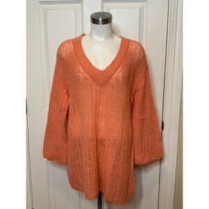 Meadow Rue Coral Pink Loose Knit, Size S